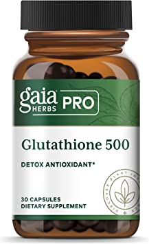 Gaia PRO Glutathione 500 - Herbal Supplement for Antioxidant Activity Support - 30 Capsules (30 Servings)