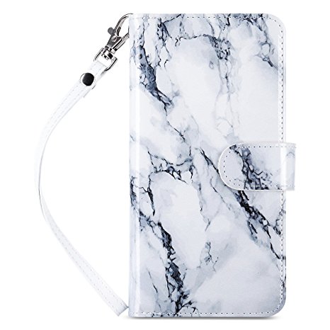 Galaxy S8 Plus Case, Samsung Galaxy S8 Plus Case, ULAK Protective Galaxy S8 Plus Wallet Case PU Leather Magnetic Flip [Credit Card Slot] Holder Cover Wristlet ,Artistic Marble Pattern