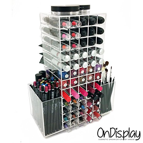 OnDisplay Rotating Acrylic Cosmetic/Makeup Organizer, Clear