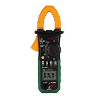 Clamp Meter MS2108A Auto Range Digital Clamp Meter 4000 Counts Multimeter with Backlight Portable Digital Multi Tester with Battery And Carry Bag for DC/AC Voltage Current Resistance Capacitance Frequency Diode Transistor Test