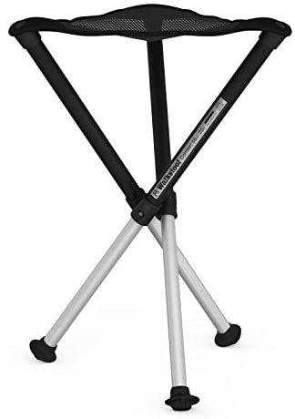 Walkstool Comfort - 3 Legged Telescopic Chair - Silver and Black - 45/55/65/75 Centimeter