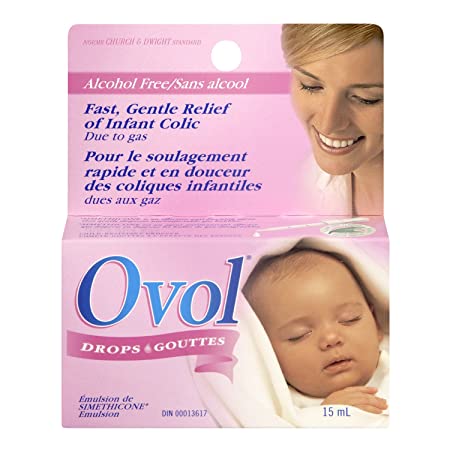 OVOL Infant DROPS for Fast & Gentle Relief of Infant Colic Gas 15 ml Made in Canada
