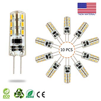 G4 LED Bulb lamp 10PCS, Akindoo 1.5 Watt AC DC 12V Equivalent to 10W T3 Halogen Track Bulb Replacement 360° Beam Angle Non-dimmable (Warm White 2900K-3200K).