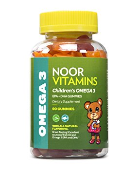 NoorVitamins Children's Omega 3 EPA DHA Gummies - 90 Count - Halal Vitamins