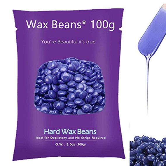 Hair Removal Hard Wax Beans Hard Body Wax Beans, Brazilian Pearl Depilatory Wax European for Women Men for Facial Arm Legs (3.5oz/Pack)