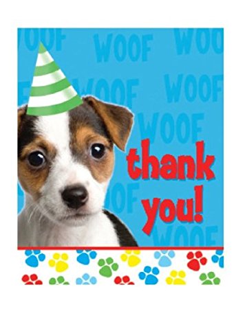 Creative Converting 8 Count Paw-ty Time Thank You Cards