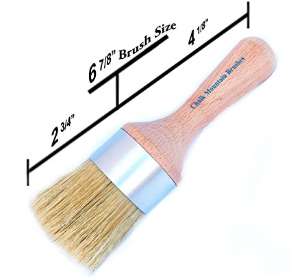 Chalk Mountain Brushes NEW LOOK - Large Round Boar Hair Bristle DIY Furniture Wax or Stenciling Brush
