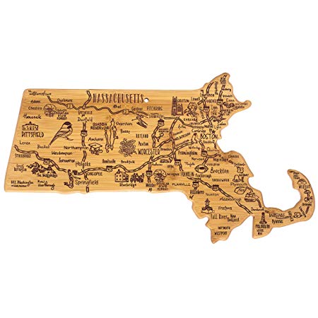 Totally Bamboo Massachusetts State Destination Bamboo Serving and Cutting Board