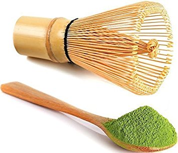 uVernal Matcha Whisk & Tea Spoon Natural Bamboo Matcha Green Tea Powder Bamboo Whisk (Chasen) for Preparing Matcha