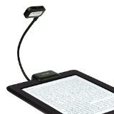 iKross Black Dual LED Clip-On Reading Light for Amazon Kindle PaperWhite Voyage kindle 6inch Nook eBook Readers Tablets PDAs Cell Phones