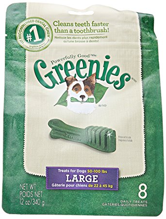 GREENIES Dental Chews Large Treats for Dogs - TREAT-PAK Package 12 oz. 8 Treats