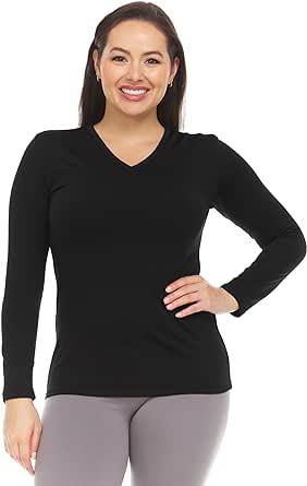 Thermajane Long Sleeve Thermal Shirts for Women Cold Weather, Womens Thermal Underwear Tops, Base Layer Women Thermal