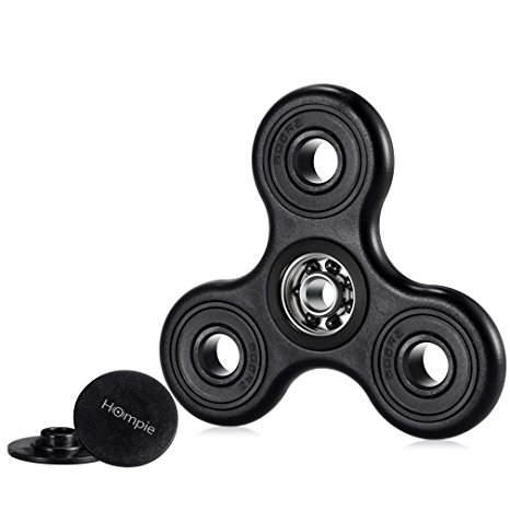 Hompie 360 Degree Rotation FIDGET Tri Spinner Hand Toy Kit for Relieving ADHD, Anxiety, Boredom Spins for up to 2 Minutes Non-3D Printed