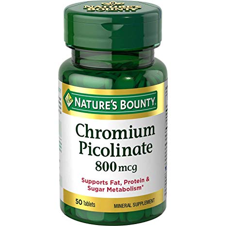 Nature's Bounty Mega Chromium Picolinate 800 mcg tablets 50 ea (Pack of 2)
