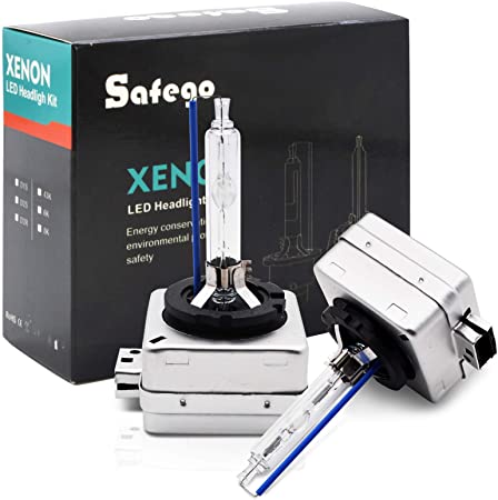 D1S Xenon Bulb Safego DIS 8000K HID Xenon bulb 35W Replacement Car Auto Lights Metal Stents Chassis Iceberg Blue Vehicle Lamps AC 12V,2 Pack