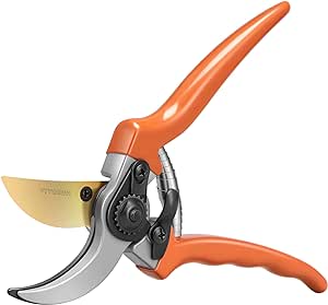 VIVOSUN 8" Bypass Pruning Shears for Gardening, Heavy-Duty Garden Scissors, Ultra Sharp Pruners with 3/4 in. Cut Capacity SK5 Blades, Ergonomic Handle and Safety Lock