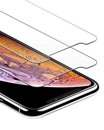 Anker GlassGuard Screen Protector iPhone Xs Max 2018 / iPhone 6.5 Inch Alignment Frame Easy, Bubble-Free Installation DoubleDefence Tempered Glass [Case Friendly] [2-Pack]