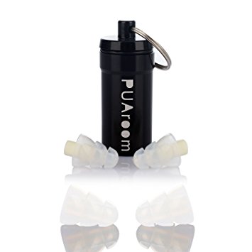 PUAroom 28dB Noise Cancelling Ear Plugs with 2 Different Sizes Reusable Hearing Protection for Sleeping Snoring Motorcycles Travel Music Festival Construction Study and Other Noise Scenes