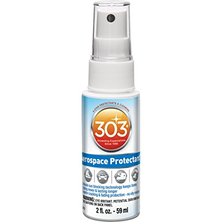 303 (30302) UV Protectant Spray for Vinyl, Plastic, Rubber, Fiberglass, Leather & More – Dust and Dirt Repellant - Non-Toxic, Matte Finish,  2 Fl. oz.