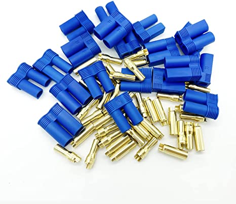 10 Pairs EC5 Connector Plugs Male Female 5.0mm Gold Bullet Banana Plug Connectors for RC ESC Lipo Battery Device Electric Motor