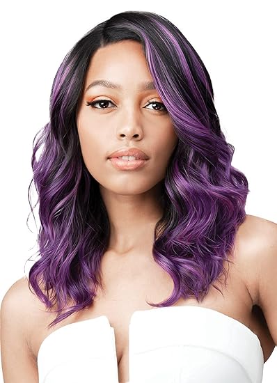 BOBBI BOSS Medium Curly Wigs 13X4 HD Lace Front Wigs for women -MLF234 CASCY, Medium Wavy Wigs with Pre-Plucked Hairline, Natural Curl and Natural Baby Hair, High Heat Resistant wigs (1B (Off Black))