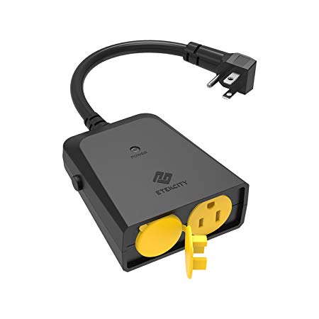 Etekcity Single Outlet for Weatherproof Outdoor Remote Control Outlet, 150ft Range, FCC ETL Listed, Black (No Remote Included)