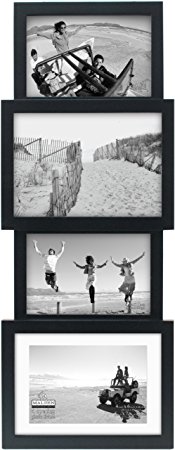 Malden International Designs Collage Picture Frame, 4 Option, 2-4x6 & 2-5x7, Black