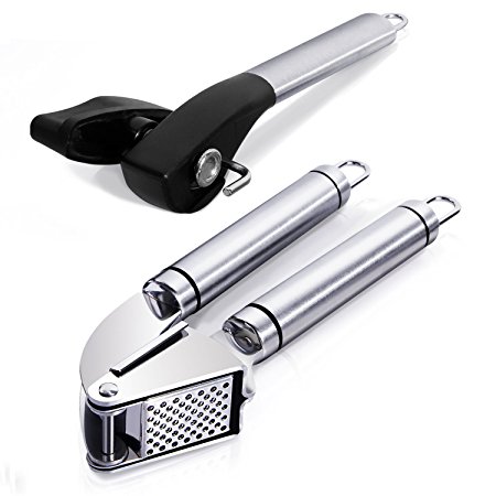 Lifewit Garlic Press & Can Opener & Garlic Peeler Kitchen Utensil Sets, Stainless Steel