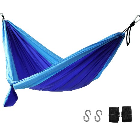 Songmics Portable Camping Hiking Backpacking Hammock Lightweight Quick-drying W' Tree Straps Side Bag