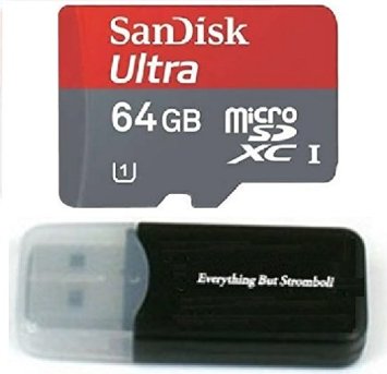 64GB Memory Card for GoPro Hero 4 Black / Silver - Sandisk Ultra 64G micro SDXC Micro SD UHS-1 TF Class 10 for Hero4 Silver Edition / Hero4 Black Edition w/ Everything But Stromboli Memory Card Reader