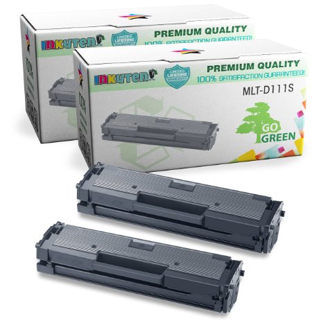 INKUTEN © 2 Pack Compatible Samsung MLT-D111S MLTD111S Black Laser Toner Cartridge for Samsung Xpress SL-M2020W, SL-M2022, SL-M2022W, M2070, SL-M2070FW, SL-M2070W Printers