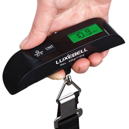 Luxebell Luggage Scale 110lbs with Temperature Sensor and Green Backlight LCD Display