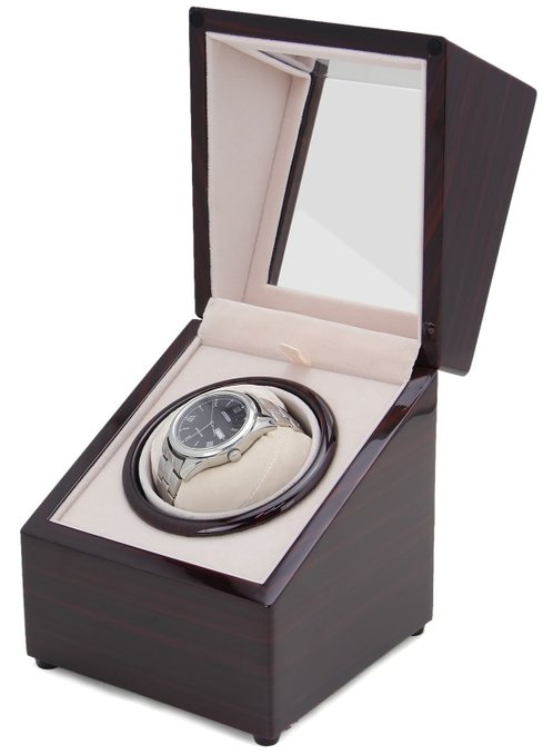 [New Version] CHIYODA Wood Handmade Inserted Pillow Automatic Single Watch Winder-8 Speed Modes
