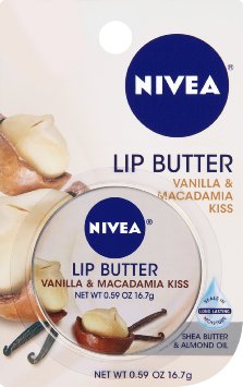 NIVEA Lip Butter, Vanilla and Macadamia, 0.59 Ounce