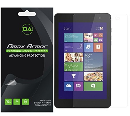 [3-Pack] Dmax Armor- Dell Venue 8 Pro Screen Protector High Definition Clear Shield - Lifetime Replacements Warranty- Retail Packaging
