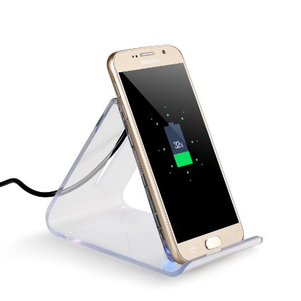 Wireless Charger, Upow 3-Coil Wireless Charging Stand Pad Quick Wireless Charging for Samsung Galaxy S7/S7 Edge /S6 /S6 Edge/Note 5 and Other Qi-Enabled Devices