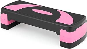 Generic 31-Inch Adjustable Workout Step Platform with Risers Adjust from 4 inch - 6 inch - 8 inch for Cardio, Core and Strength Training, Aerobic Stepper for Exercise at Home, Pink