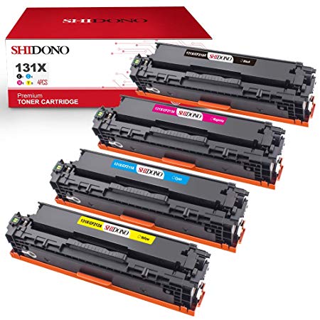 Shidono Compatible Toner Cartridge Replacement for HP 131X 131A Fits with Laserjet Pro 200 Color MFP M276nw/MFP M276n/MFP M251nw/MFP M251n Printer, [4-Pack, Black/Cyan/Yellow/Magenta]