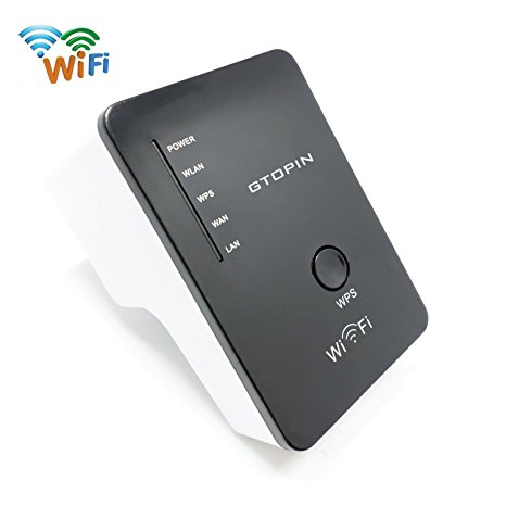 WiFi Range Extender Gtopin AC300 WiFi Booster Repeater Works as Wireless Router / WiFi Extender / Wireless Access Point 300Mbps WiFi Signal Amplifier with Ethernet Port