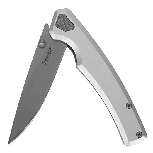 Kershaw Epistle Folding Knife; 3-Inch 8Cr13MoV Stainless Steel Drop Point Blade; Every Day Carry with Bead Blasted Finish, Manual Opening with Thumb Stud, Liner Lock (2131)