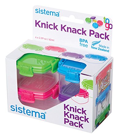 Sistema To Go Knick Knack Pack, 62 ml - Multi-Colour, Pack of 4