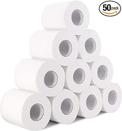 Toilet Paper, Silky & Smooth Soft 4-Ply Embossed Roll Toilet Paper, Soft, Strong and Highly Absorbent Toilet Tissue Cotton Roll Paper Household Towel Tissue