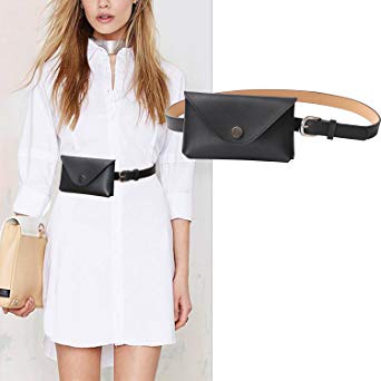 JASGOOD Womens Leather Belt Fanny Pack With Removable Belt Tassel Waist Pouch Fashion Belt Bags