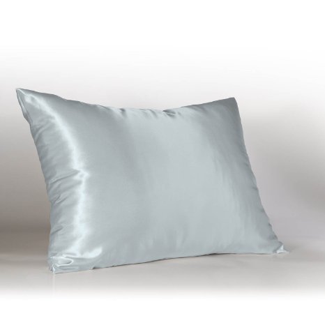 Sweet Dreams Luxury Satin Pillowcase with Zipper, King Size, Baby Blue (Silky Satin Pillow Case for Hair) By Shop Bedding