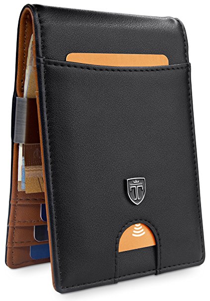 TRAVANDO ® Slim Wallet with Money Clip "RIO" RFID Blocking Wallet | Credit Card Holder | Travel Wallet | Minimalist Mini Wallet Bifold for Men with Gift Box