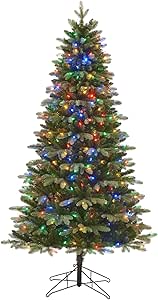 Honeywell 6.5 ft Pre-Lit Artificial Christmas Tree, Regal Fir Xmas Tree with 400 Color Changing LED, 1689 PE/PVC Tips,Tree Top Connector, Entire Tree UL Certified