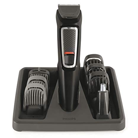 Philips Series 3000 All-In-One Trimmer for Beard, Hair and Body with Nose Trimmer and Charging Stand – MG3740/13