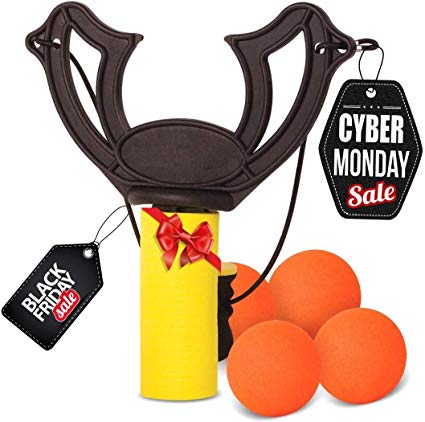 Ideas In Life Foam Slingshot Toy for Kids – Fun Indoor Outdoor Handheld Foam Ball Catapult Launcher Shoots Up to 50 Feet