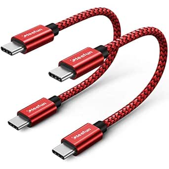 CLEEFUN 2-Pack USB C to USB C Cable 1ft PD 60W for iPhone 15/15 Pro/15 Plus/15 ProMax, Fast Charging Type C Charger Cable Braided Compatible with Samsung Galaxy S23  S23 S22 S21 S20 Ultra, Pixel 8 7 6