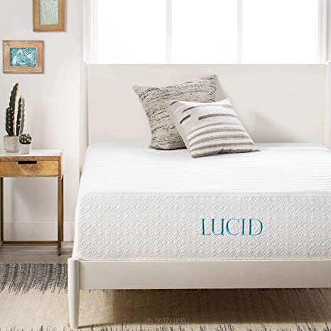 Lucid 14 Inch Plush Memory Foam Mattress, Four-Layer, Infused with Bamboo Charcoal, CertiPUR-US Certified, 25-Year Warranty, Full